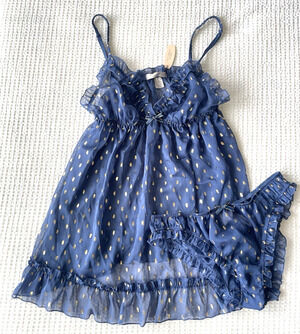 NWT Vtg Y2K Victorias Secret Sz Medium Lingerie Babydoll Bikini Set Top Panties